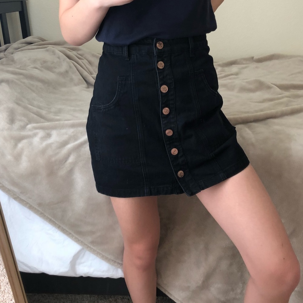 Black Denim Skirt
